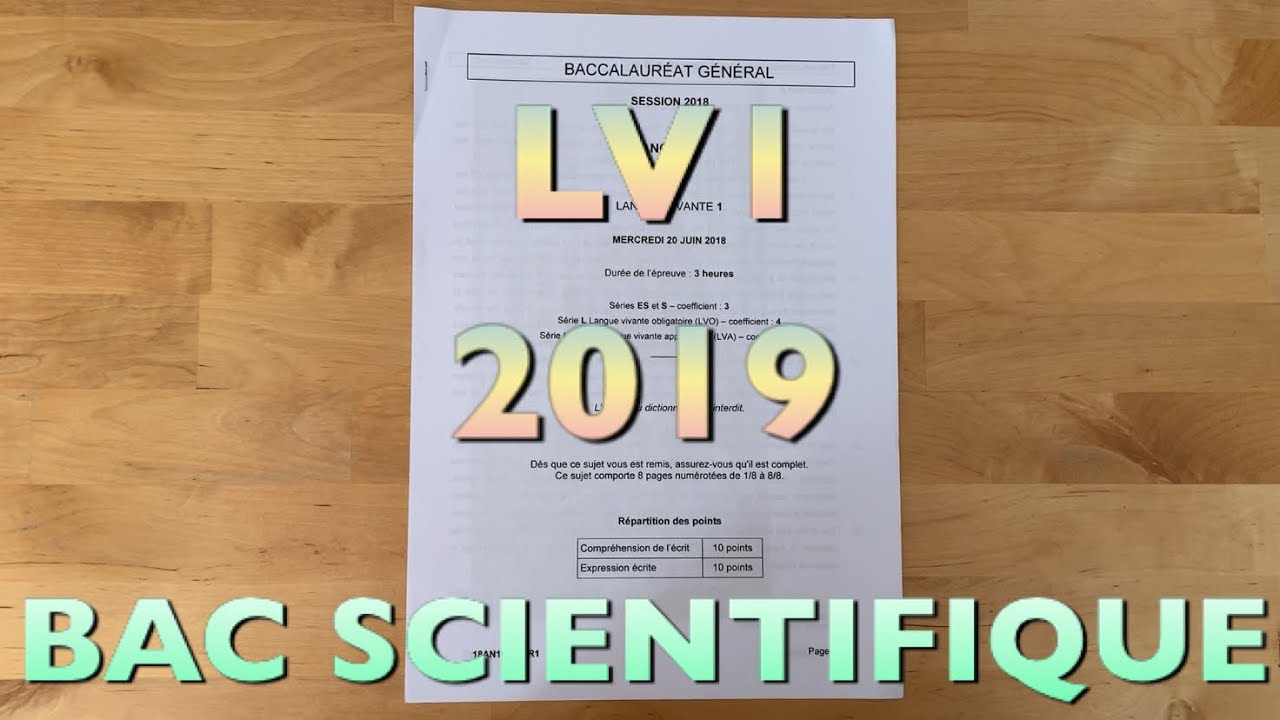 SUJET LV1 2019 ! (Bac S)
