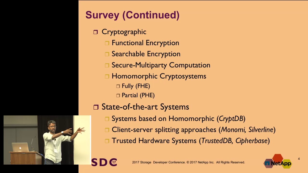 SDC 2017 - Oxymoron: Encrypted Database Search by Srinivasan Narayanamurthy