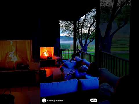 Cozy Cabin Morning 🌙 | Fireplace, Coffee & Peaceful Nature Ambience | Dreamy Aesthetic #shorts #home