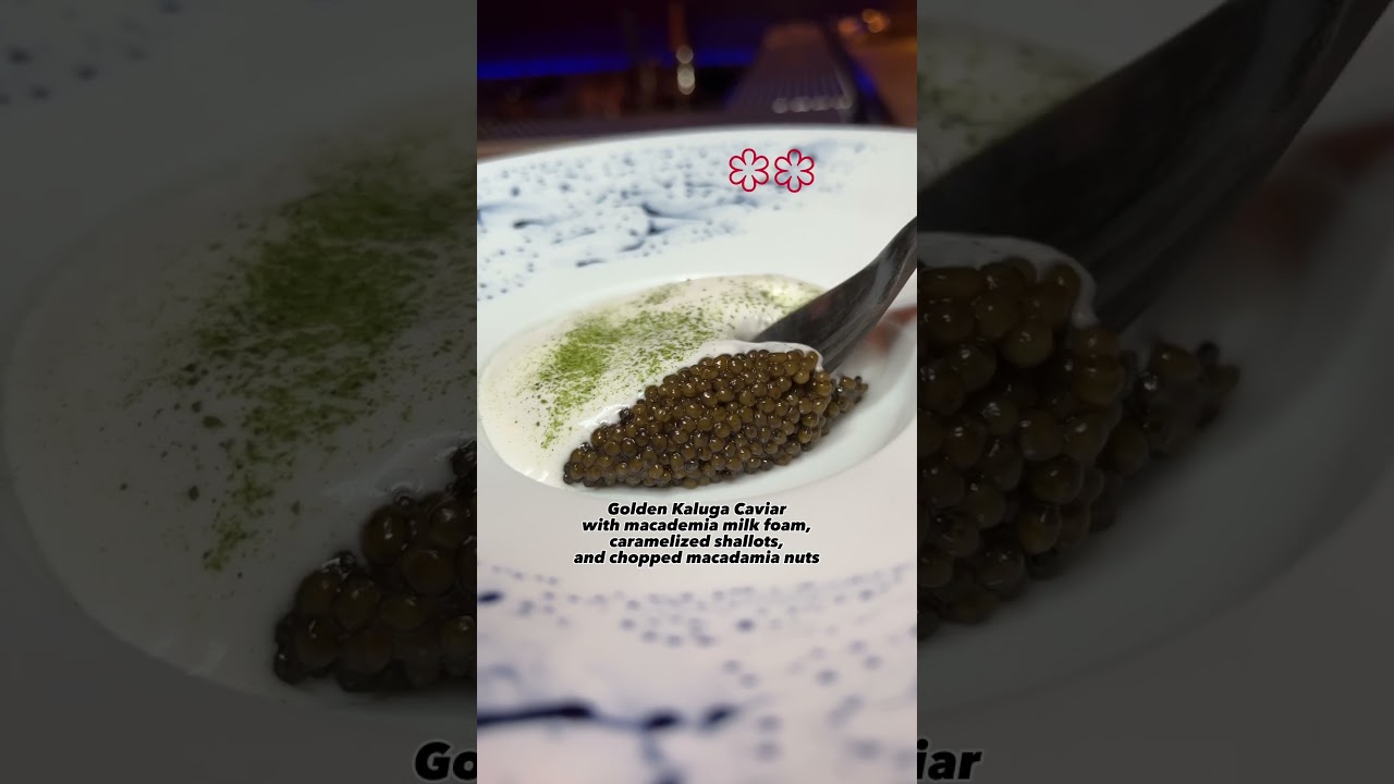 Golden Kaluga Caviar with Macadamia & Shallots 🥄