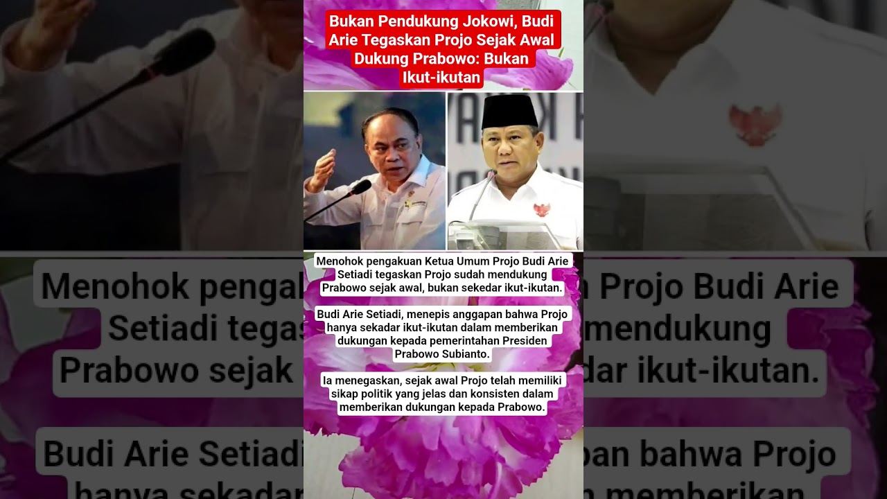 Budi Arie Tegaskan Projo Dukung Prabowo Sejak Awal, Bukan Ikut-ikutan Jokowi