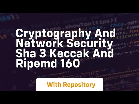 cryptography and network security sha 3 keccak and ripemd 160