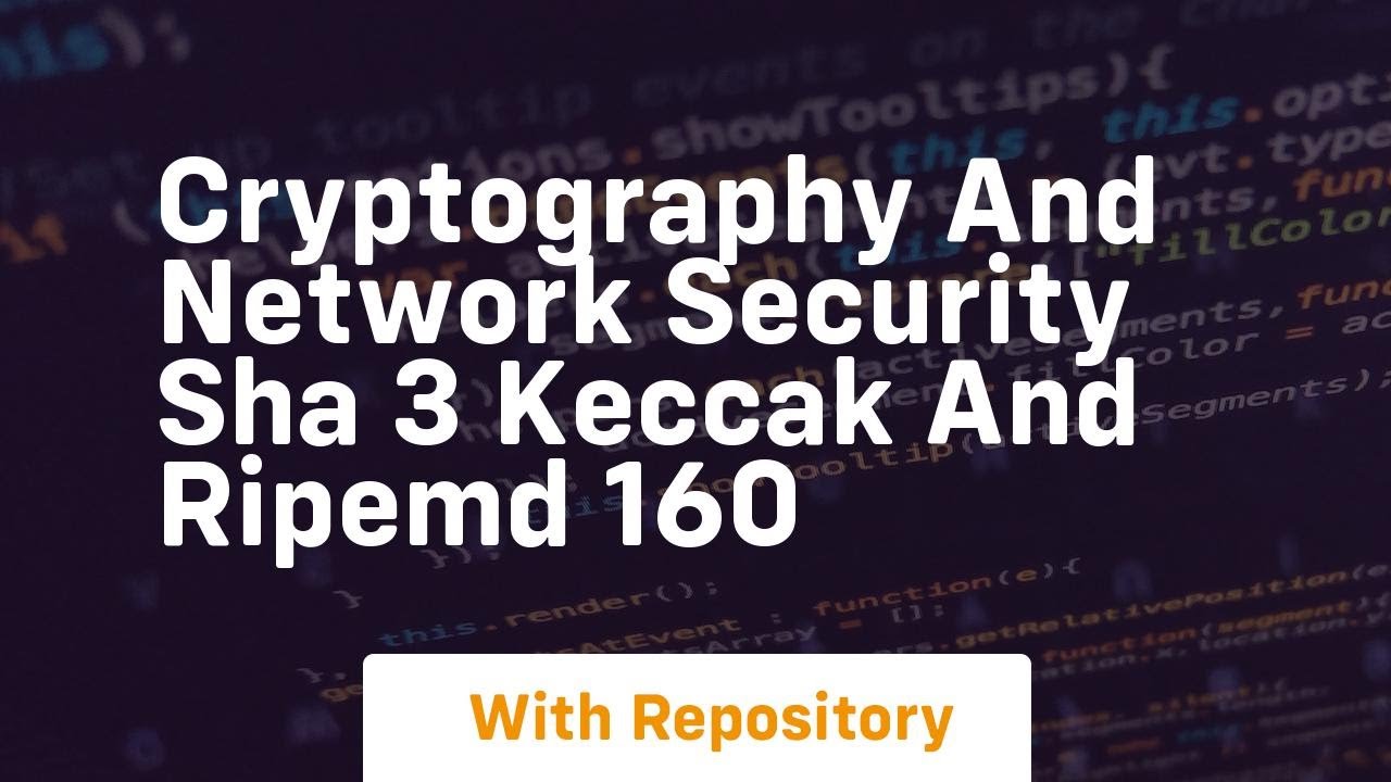 Master Cryptography & Network Security: SHA-3 (Keccak) & RIPEMD-160 Explained 🔐