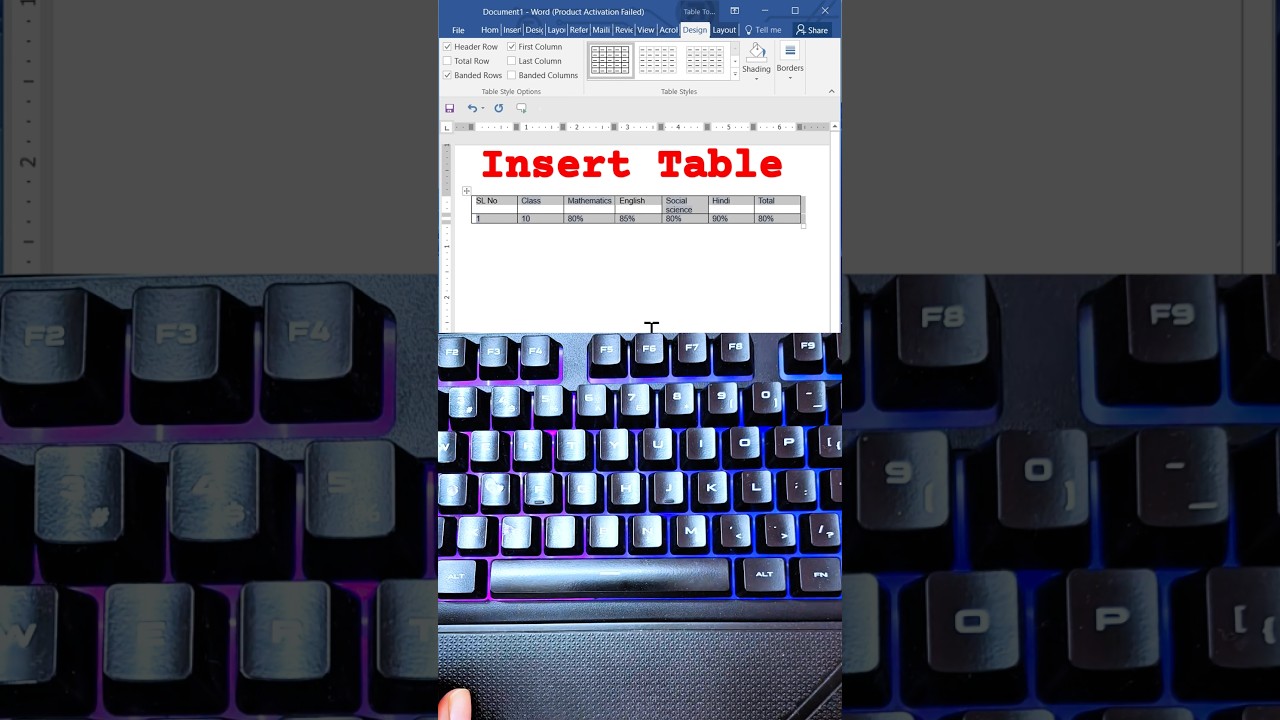 Insert Table in MS Word 📝