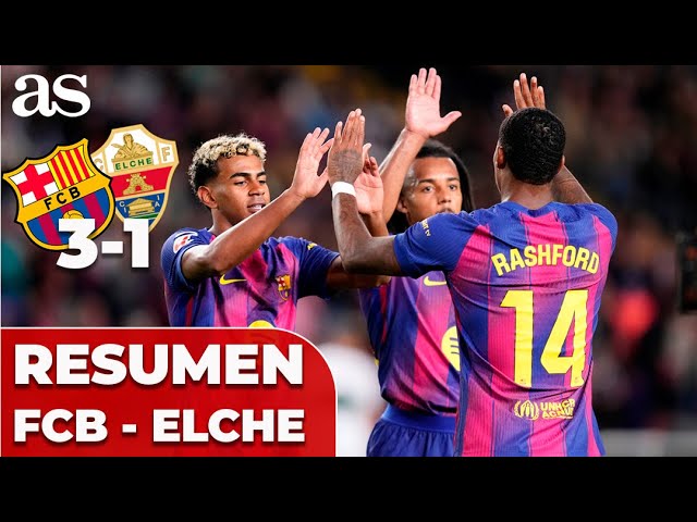Resumen y Goles del FC Barcelona 3-1 Elche ⚽ | Momentos Clave y Mejores Jugadas