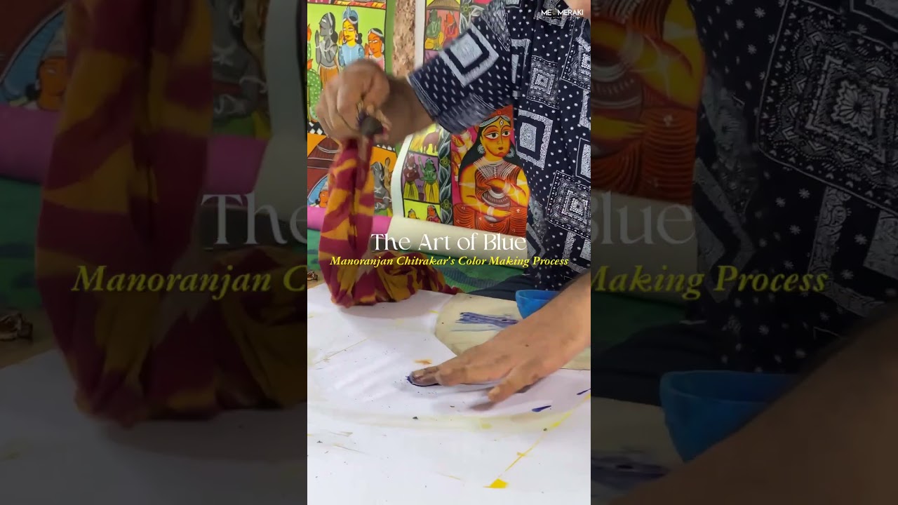 How to make blue color for Bengali Pattachitra Painting? The Art of blue by Manoranjan Chitrakar