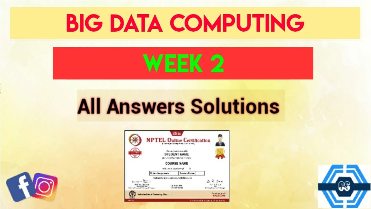 Big Data Computing Week 2 Answers | NPTEL 2021 📊