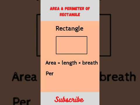 Area and perimeter of rectangle || basic maths