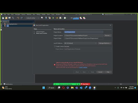 Apache NetBeans IDE 18 JavaFX: Fixing "Failed to Automatically Set-up a JavaFX Platform" Error