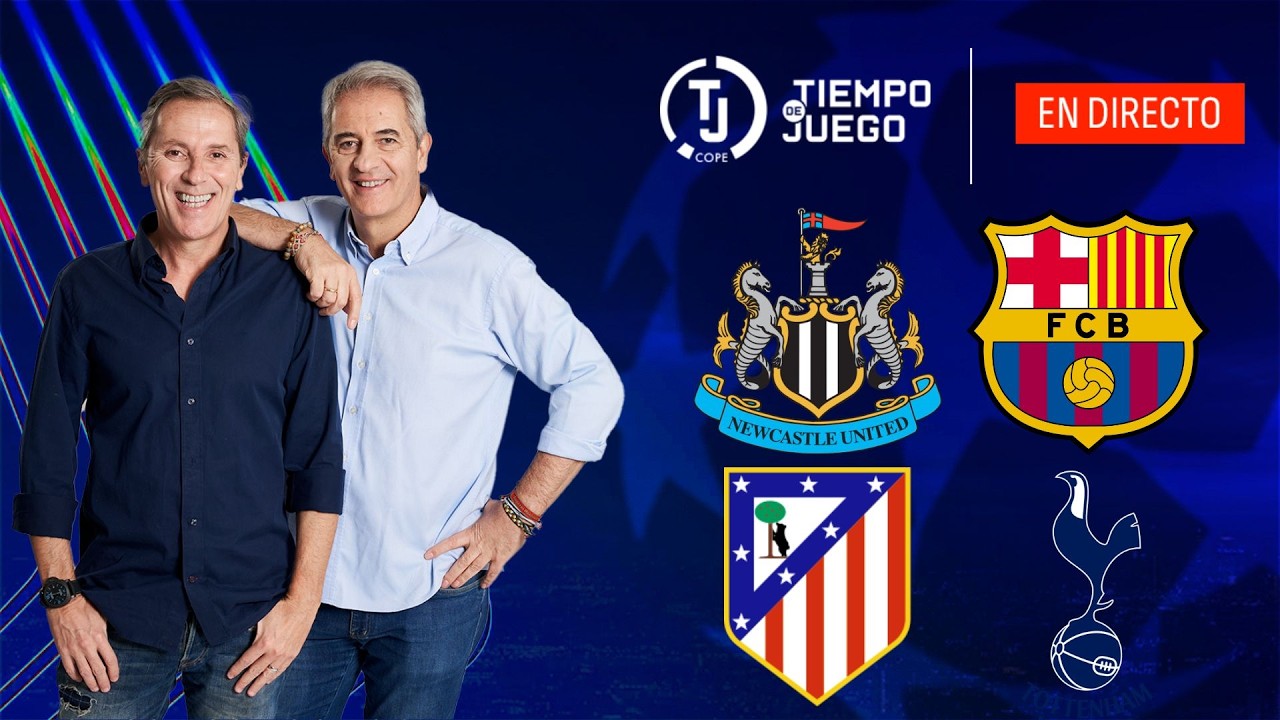 Champions League en Vivo: Newcastle vs Barcelona y Atlético vs Spurs ⚽