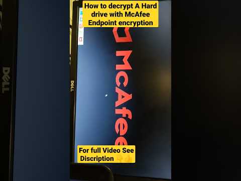 McAfee Decryption - How to access McAfee Encrypted Hard Disk- For more check Discription.