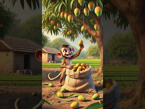 किसान और वफादार बंदर की कहानी 🐒 !#ai #mangotree #monkey #farmer
