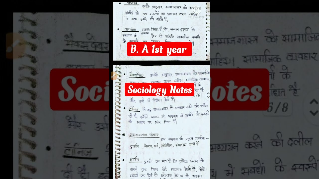 BA 1st Year Sociology Notes