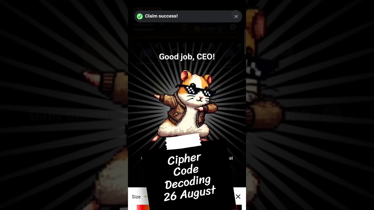 26 Unlock 1 Million Coins in Hamster Kombat Daily Cipher – August 26 🔓
