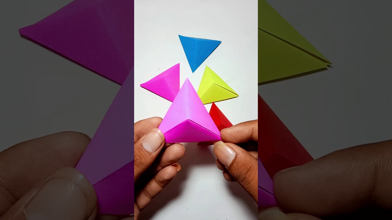 How to make a paper triangle / origami triangle / origami toy / easy craft / cube crafts #shorts
