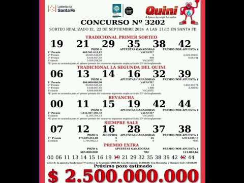 Sorteo Quini 6 del 22 de Septiembre