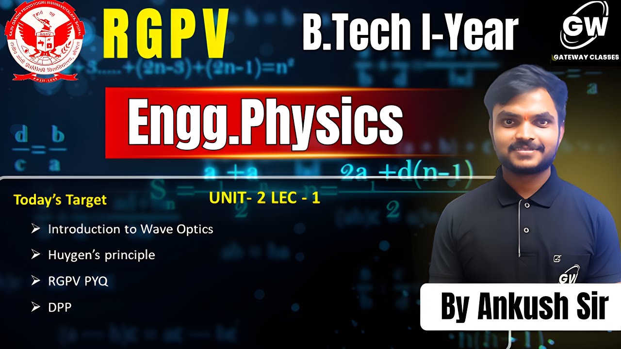 RGPV Physics I Unit-2 Lec-1 by Ankush Sir 📘
