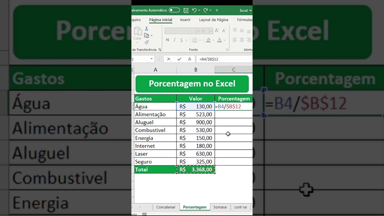 Como calcular porcentagem no Excel 📊