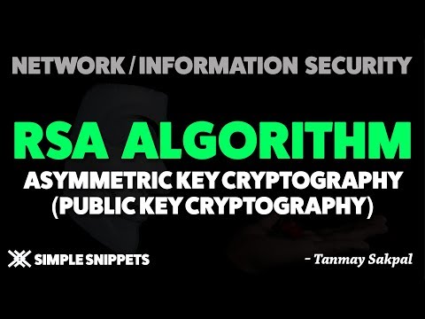 RSA Algorithm with Example | Asymmetric Key Cryptography (Public Key Cryptography)