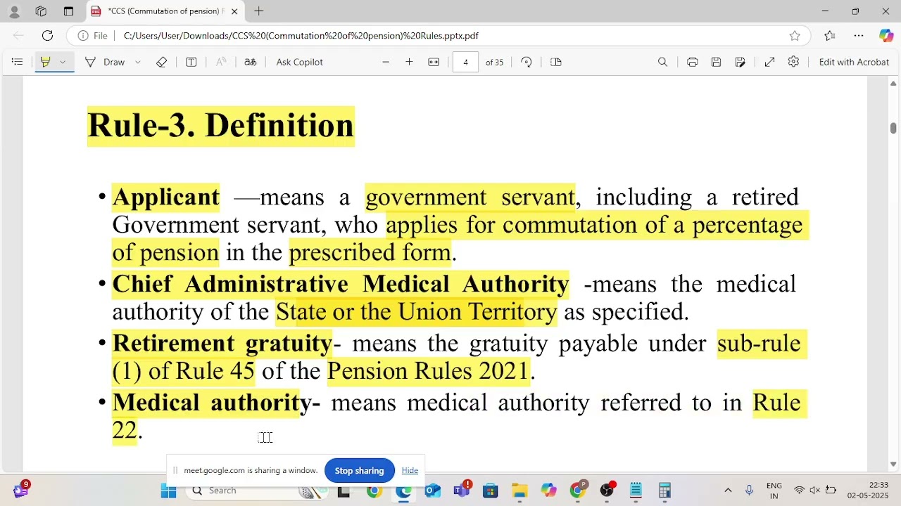 Commutation of Pension Rules, 1981 // Class-1 // 2025