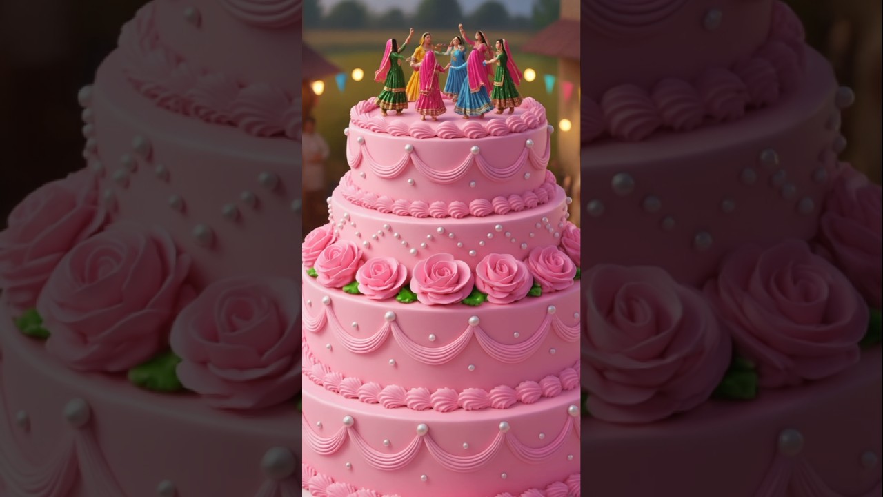 Tiny Village Women Bake Giant Strawberry Cake π