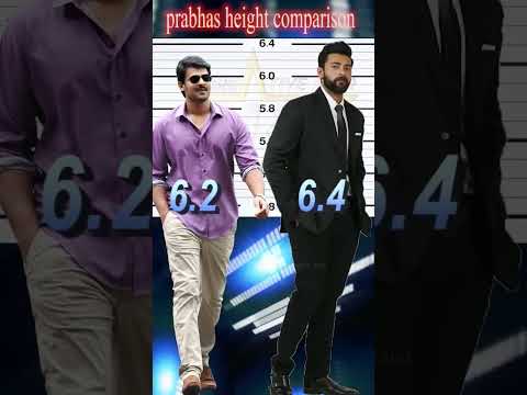 prabhas height comparison with 10 stars #shorts #prabhas #creativestarkk