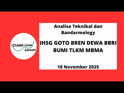 CCS Analisa Teknikal & Bandarmology Saham | IHSG GOTO BREN DEWA BBRI BUMI TLKM MBMA