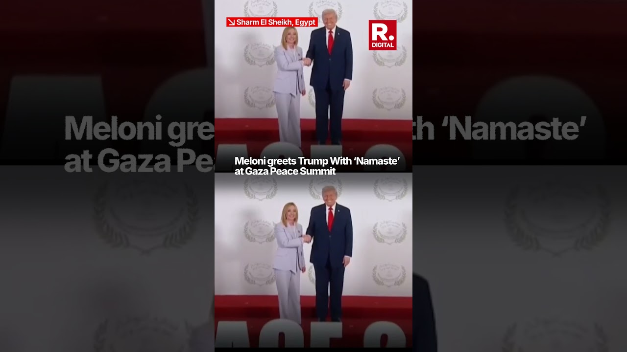 Giorgia Meloni’s Heartwarming ‘Namaste’ Gesture to Trump at Gaza Summit 🇮🇳