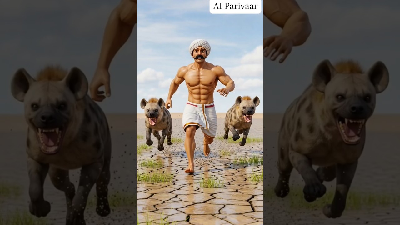 भाग किसान भाग! लकड़बग्घे का धमाका 🐾