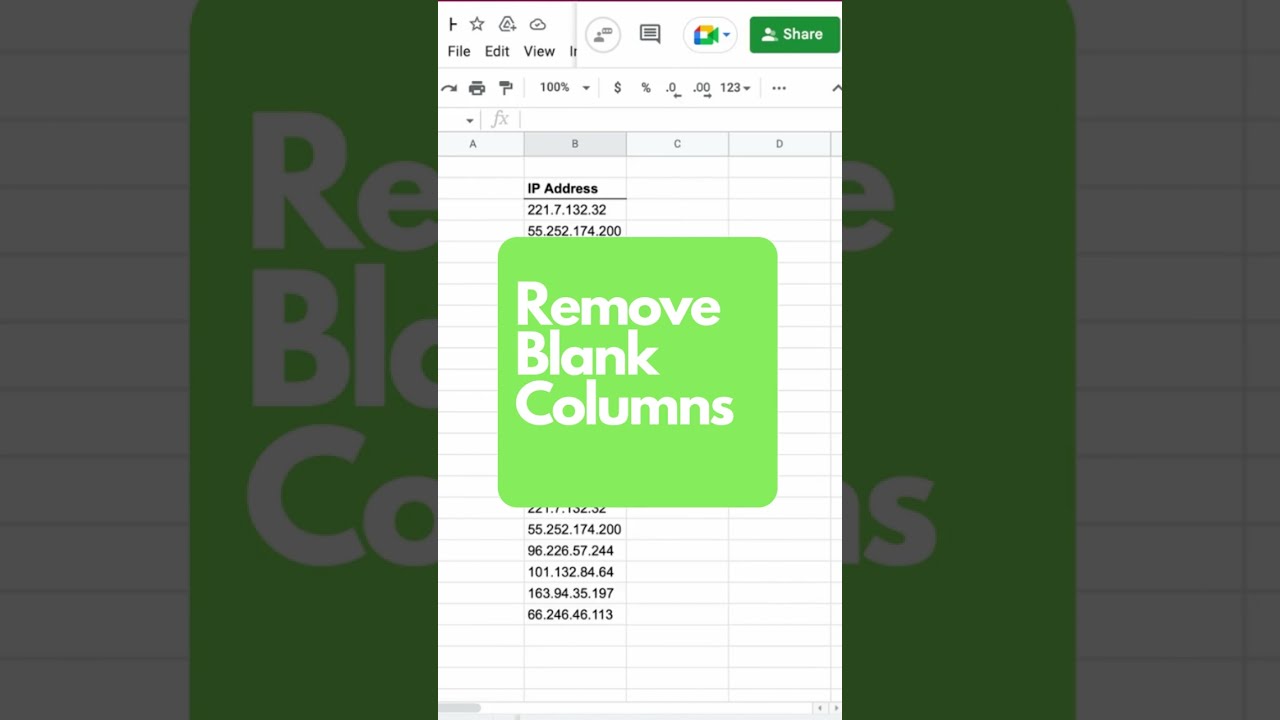 Remove Blank Columns in Google Sheets in 12 Secs 🤯