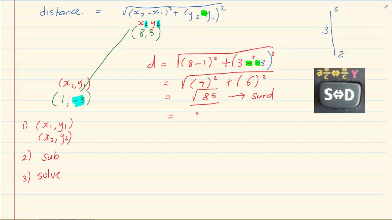 Grade 10 Analytical Geometry: Distance Formula Intro π