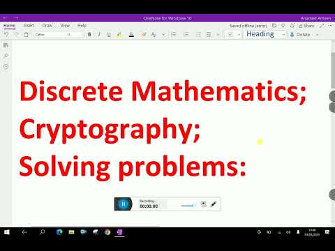 Discrete mathematics : - ( Cryptography; Solving problem ) - 119.