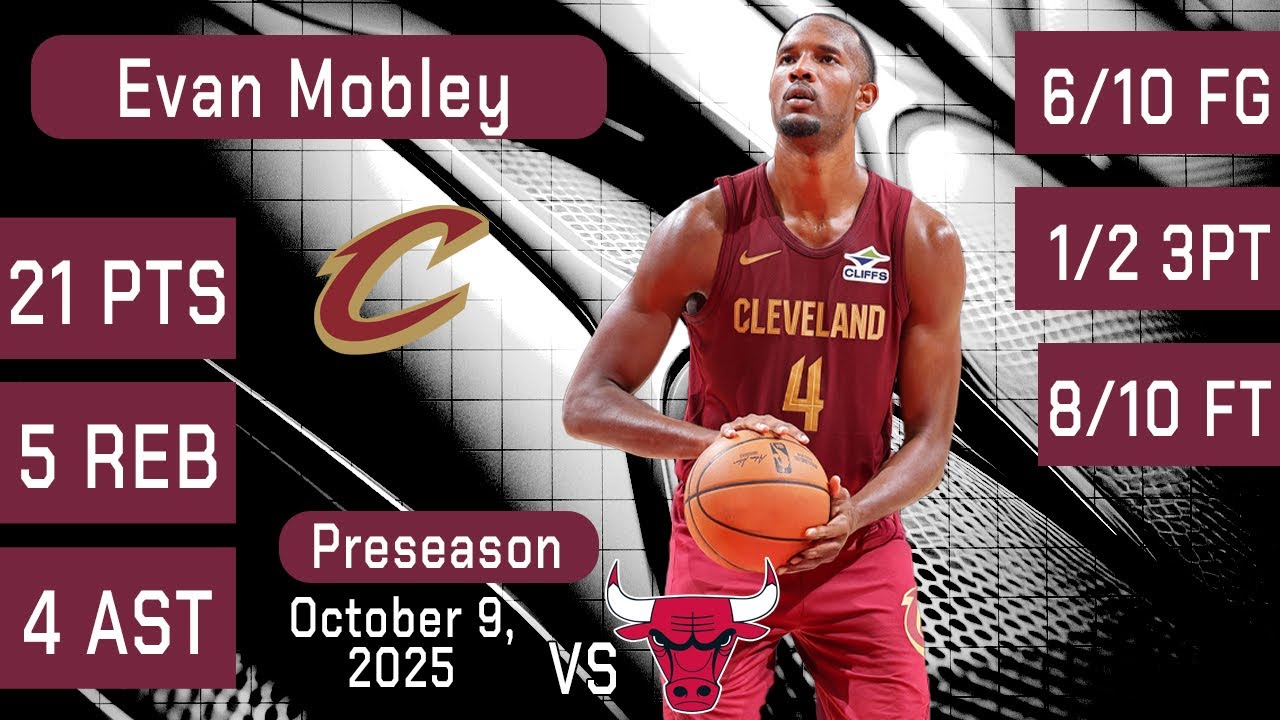 Evan Mobley's Impressive Preseason Performance vs Bulls | 21 Points & 4 Assists π