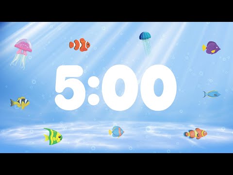 5 Minute Countdown Timer for Kids with Alarm and Fun Music | Under the Sea π