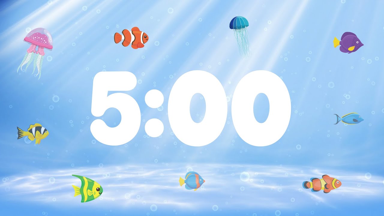 5 Kids 5-Minute Countdown Timer with Fun Music 🐠