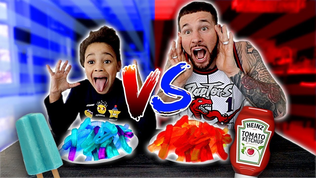 Red vs Blue Food Challenge 🍎🫐