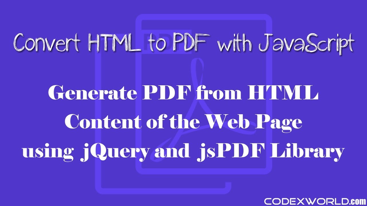 Convert HTML to PDF with JavaScript 📄