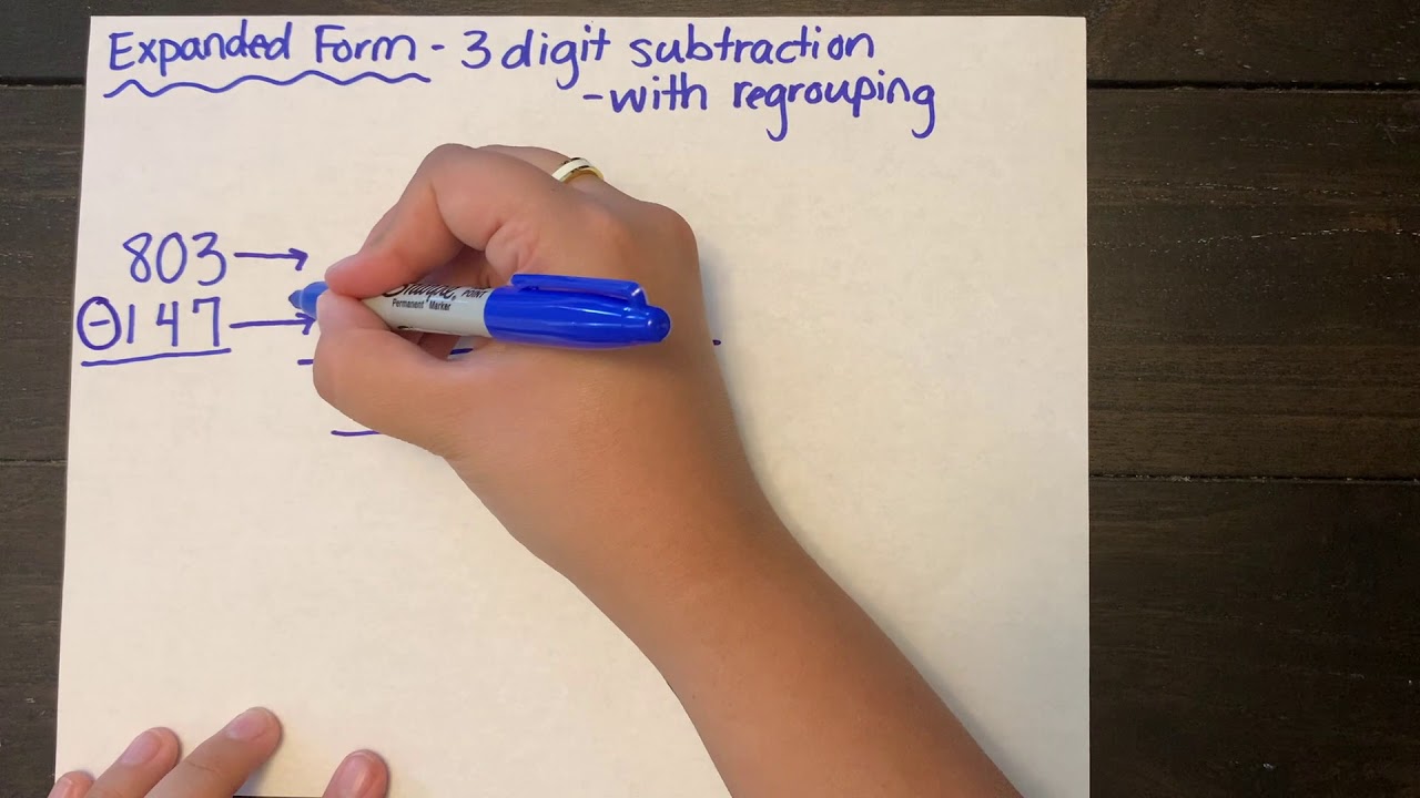 3-Digit Subtraction in Expanded Form with Regrouping