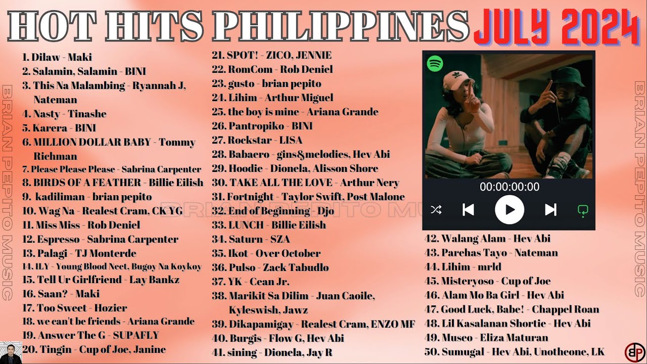 Hot Hits Philippines - July 2024 Spotify Playlist 🎶