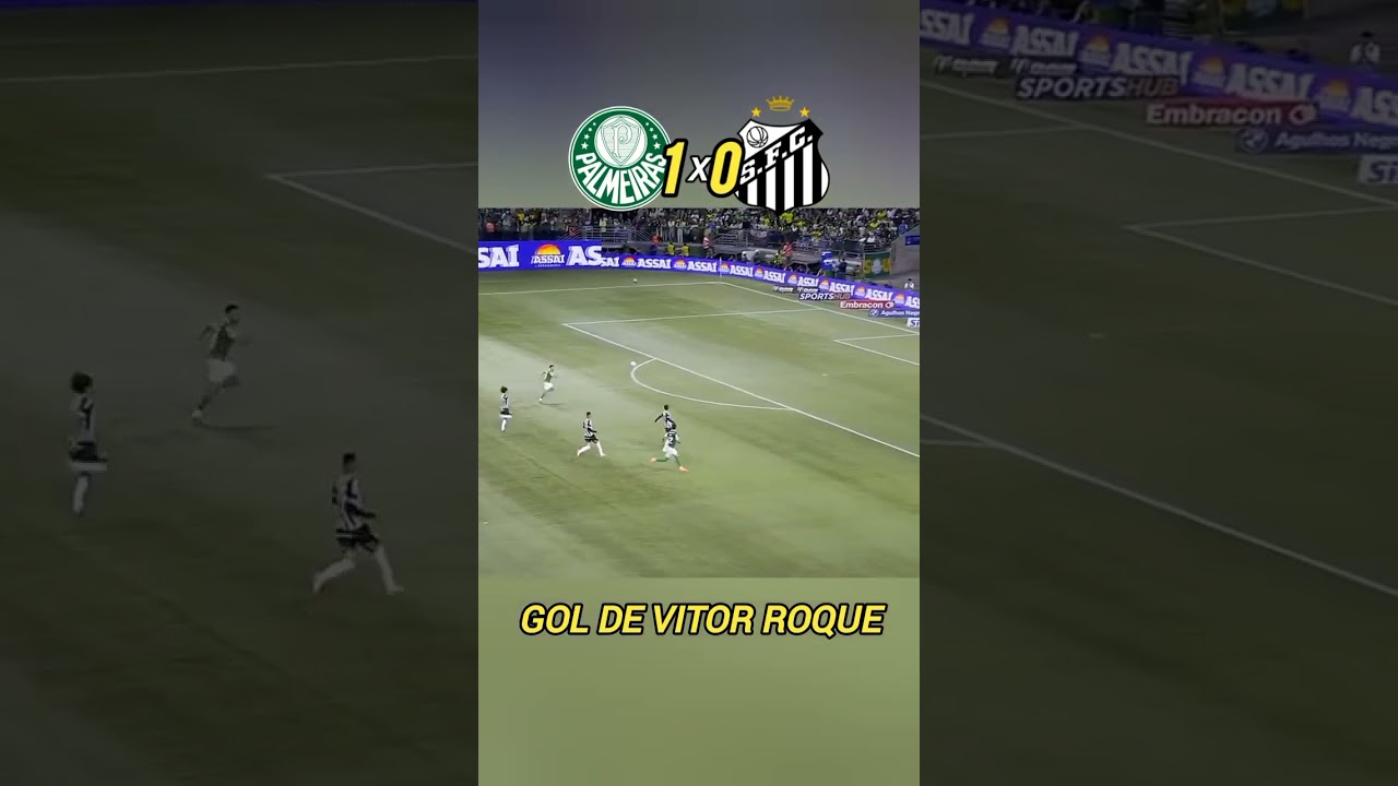 Vítor Roque Marca Gol Imperdível pelo Palmeiras contra o Santos ⚽️ - Brasileirão 2025