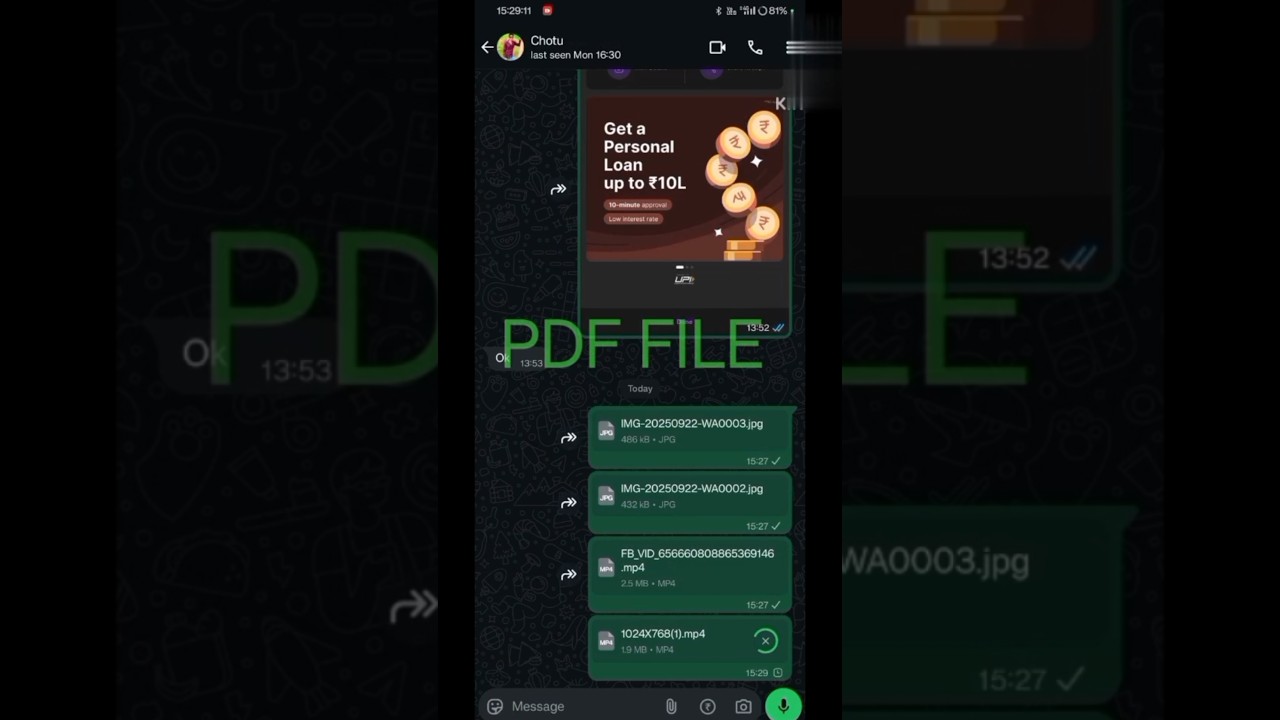 WhatsApp पर PDF फाइल कैसे बनाएं और भेजें 📄