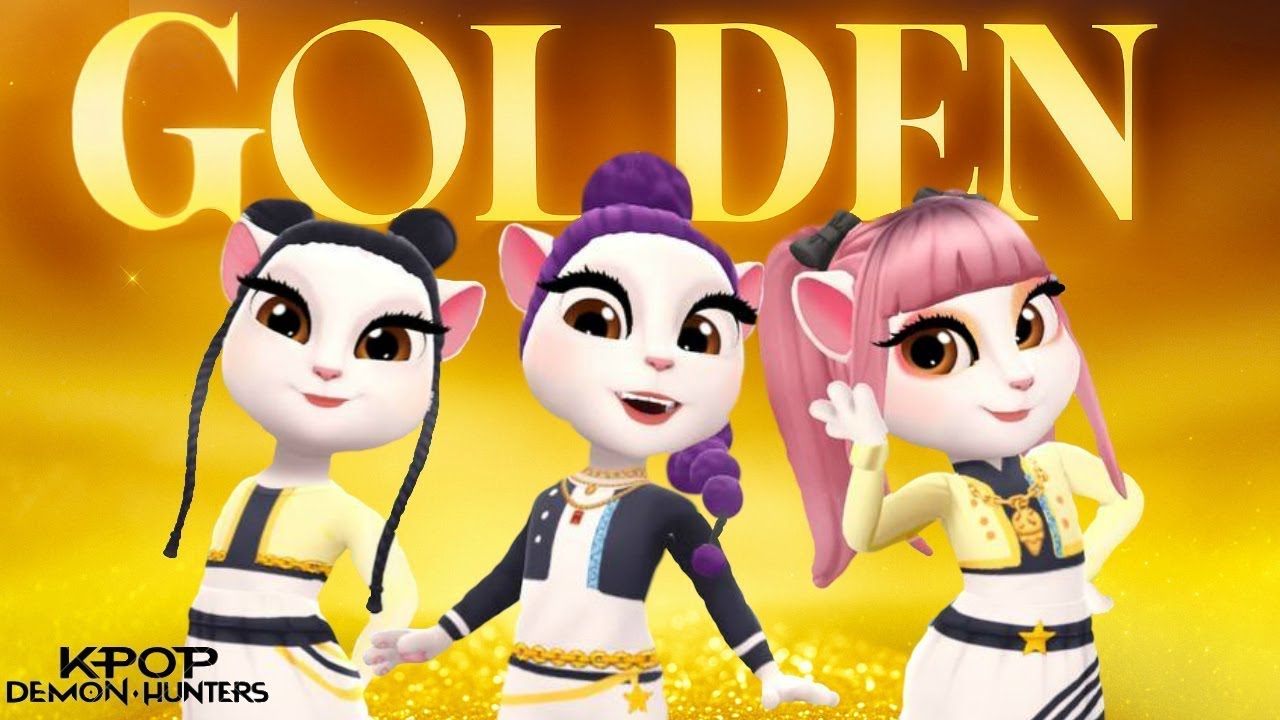 Golden from KPop Demon Hunters in My Talking Angela 2 ✨