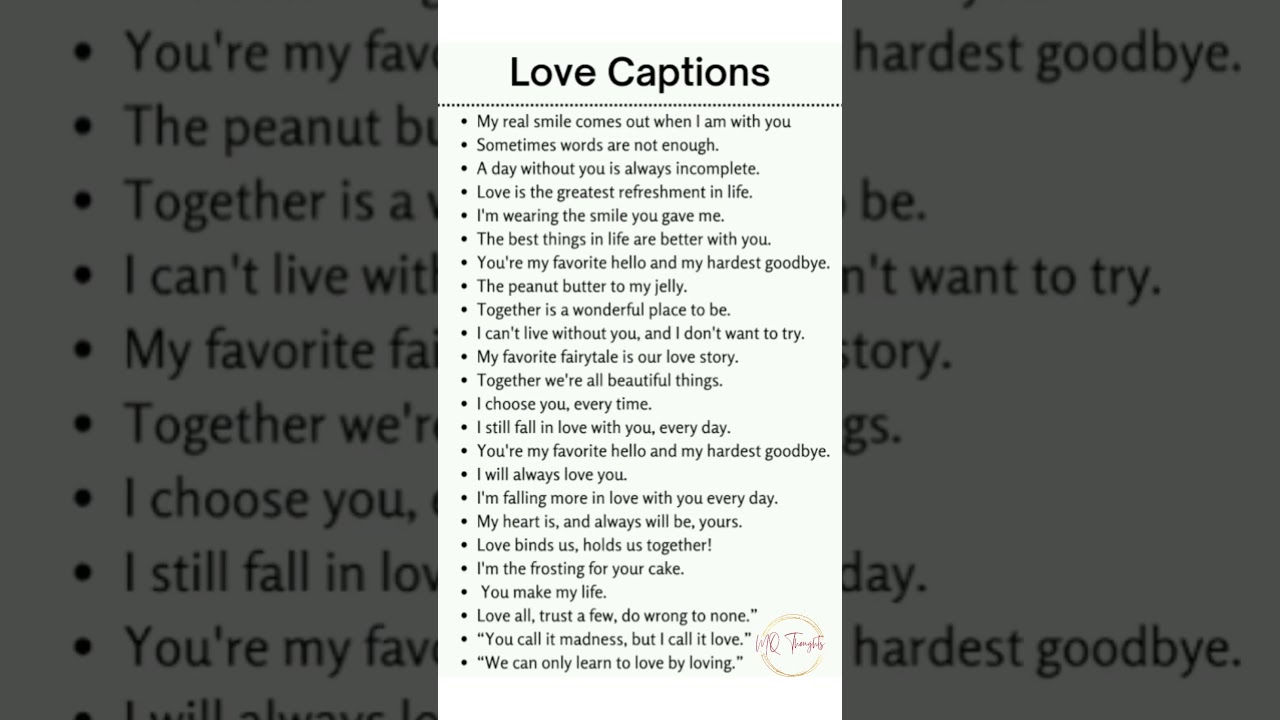 Love Captions for Facebook & Instagram ❤️
