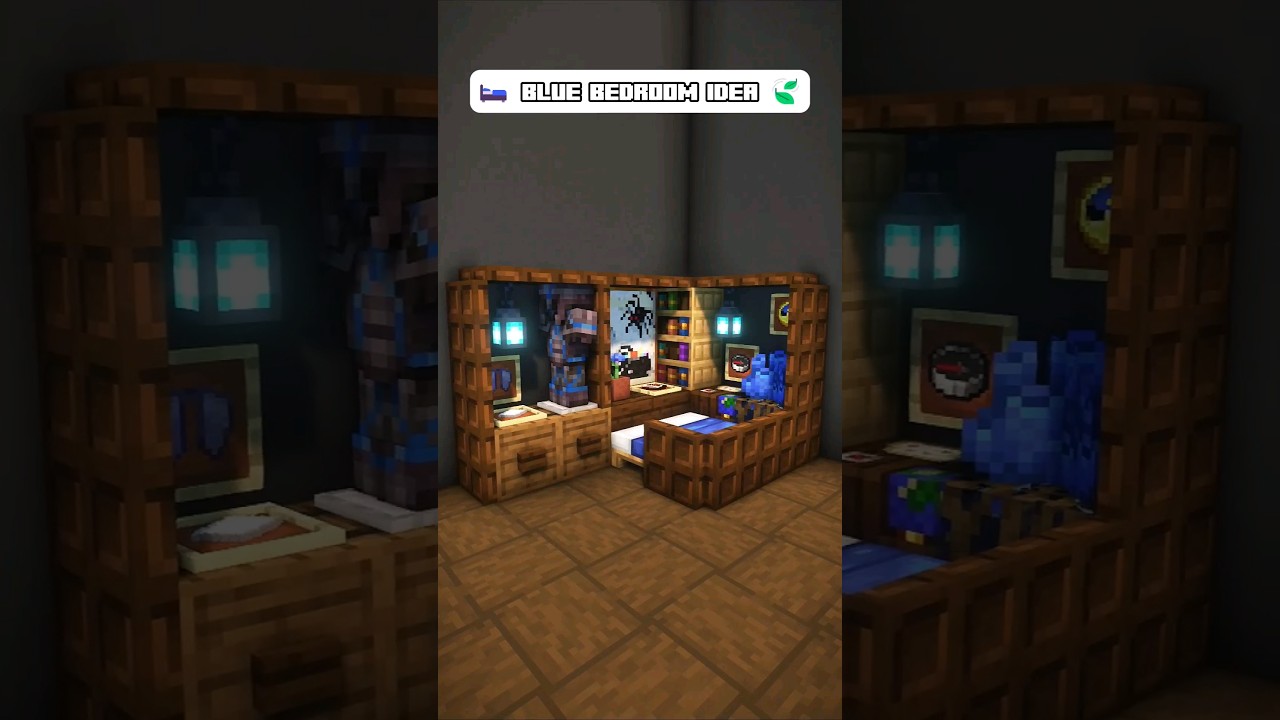 Minecraft Mini Builds Ep. 13: Blue Bedroom Idea 🛏️