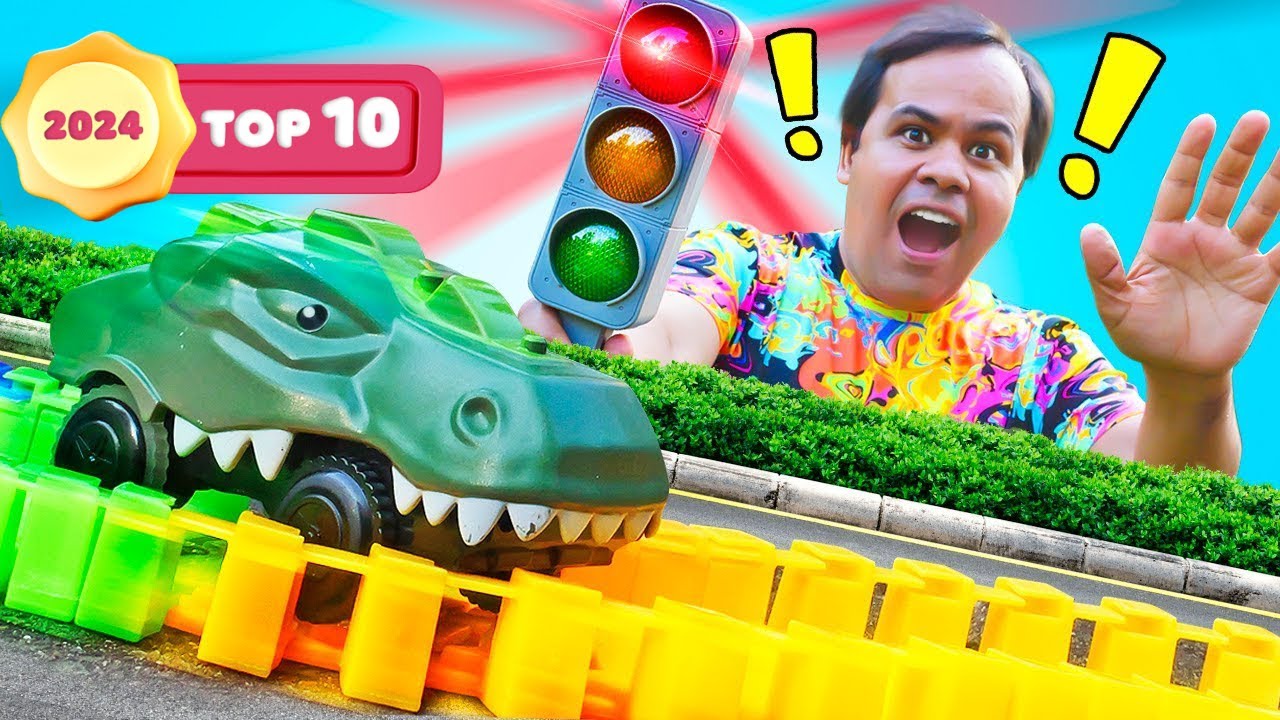 Aventuras do Carrinho Dinossauro: Superando Obstáculos no Caminho para a Escola 🦕