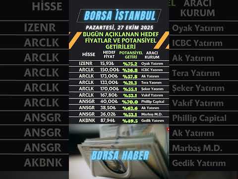 Bu Hisselerde Hedef Yükseldi! 🔥 Aracı Kurumlardan Yeni Tavsiyeler 27.10.2025