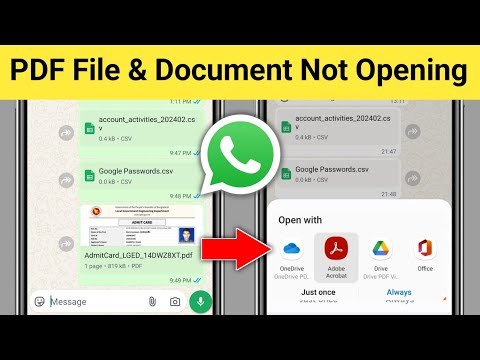 PDF Files & Documents Not Opening Problem in Whatsapp || PDF Not Open Problem || New Update 2025