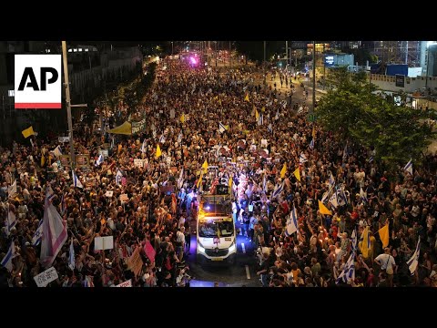 Anti-government protesters march in Israel as families call for release of hostages