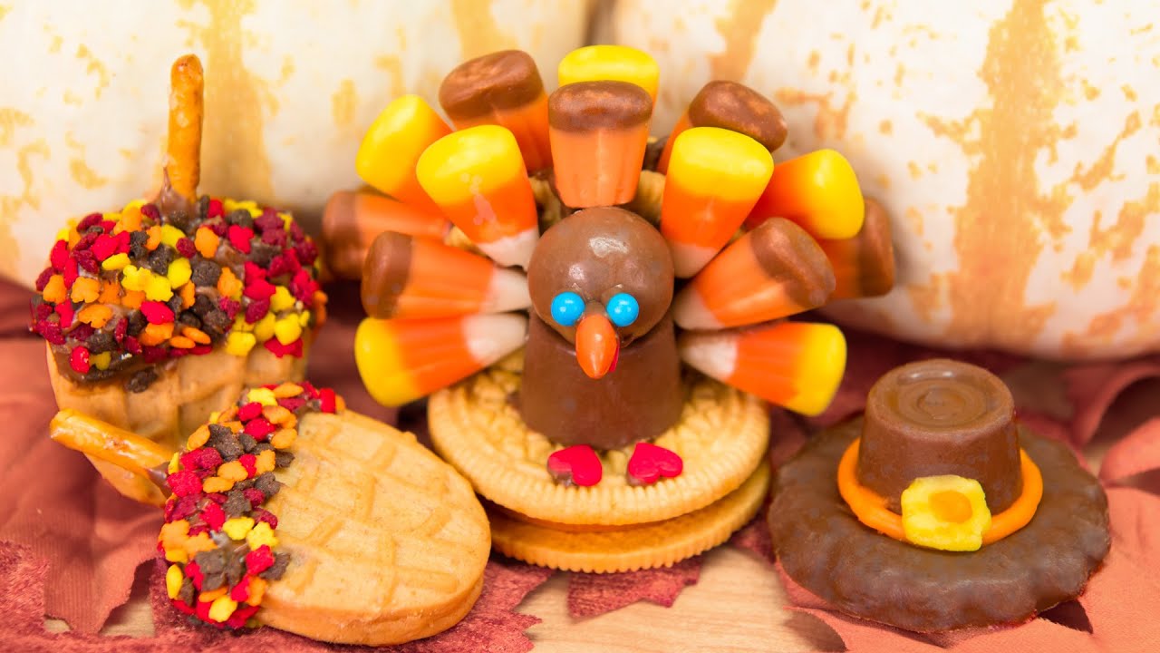Easy No-Bake Thanksgiving Cookies: Oreo Candy Corn Turkeys, Rolo Pilgrim Hats & Nutter Butter Acorns π¦