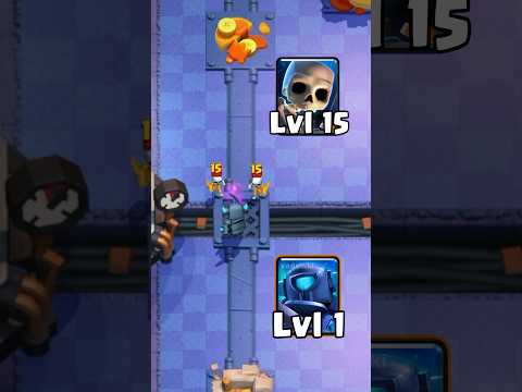 LVL 1 mini pekka vs LVL 15 best cards 🧃 #clashroyale #cr #shorts